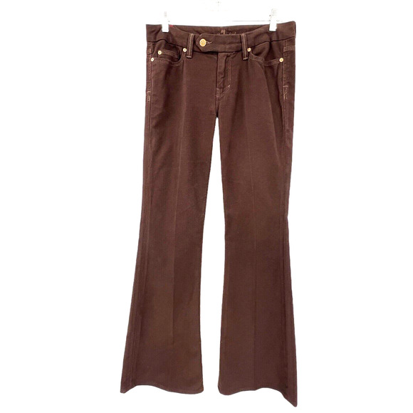 7 for all mankind Miller Low Rise Brown Corduroy Bootcut Pants Sz‎ 28 - Picture 1 of 6
